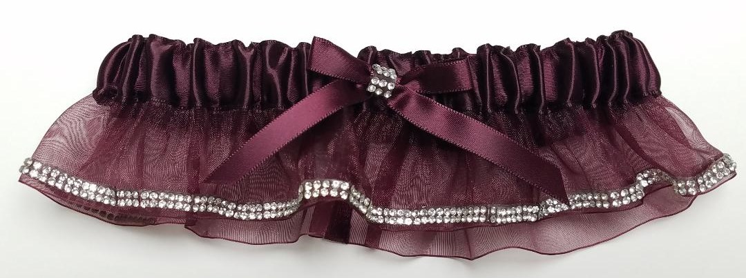 Burgundy Sparkle Garter